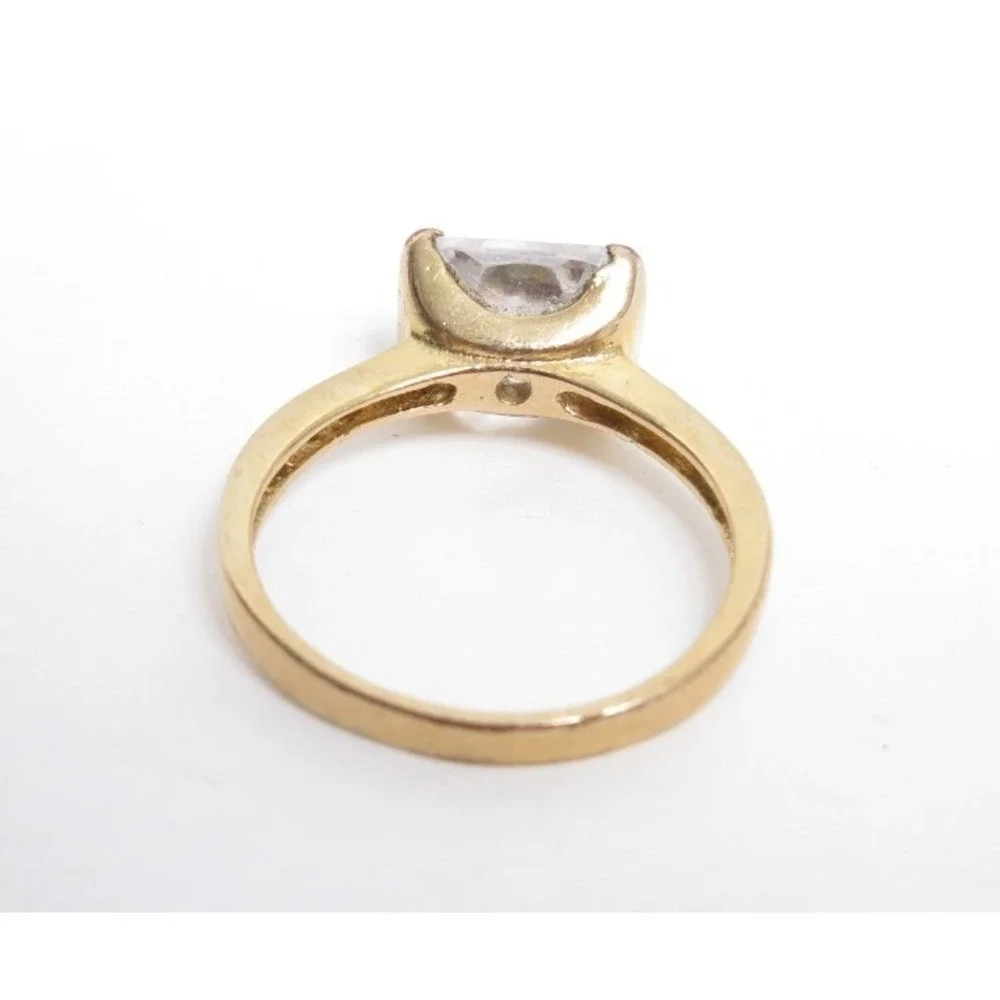 Gold Plated‎ Square Cushion Cut Ring 7.5